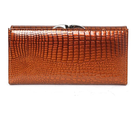 Long Women Genuine Leather Wallet Cow Leather Female Purse Luxury Brand Women's Leather Wallets Alligator Pattern Ladies Purses