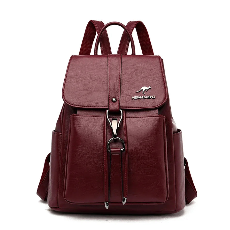 Bagpack Luxury Women Backpack Soft Leather Backpacks for Teenage Girls Female School Shoulder Bags for Women 2024 Mochila Sac