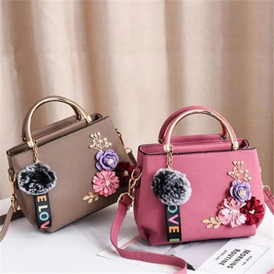 3D Flower Decor Handbag, Elegant Mini Crossbody Bag, Women's Fashion Shoulder Bag, Street Trends Tote Bag Purse