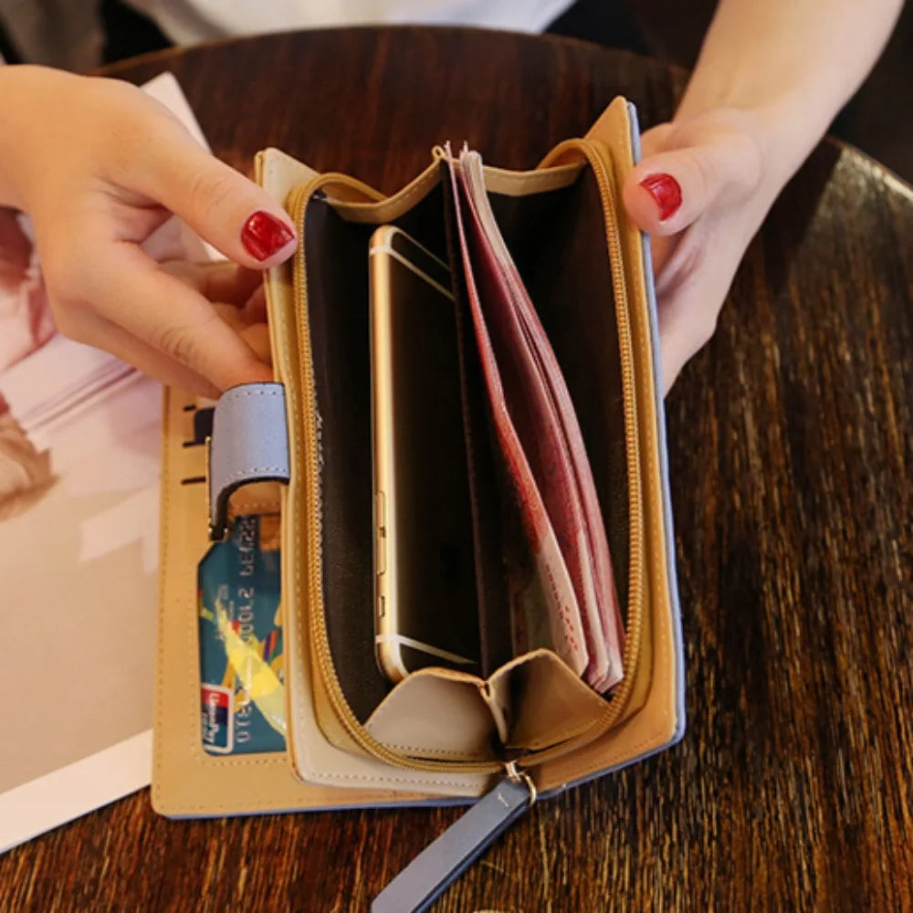Women's Wallet PU Leather Purse Long Wallet Large-capacity Multi-card Slots Handbag for Women Coin Purse Card Holders Clutch