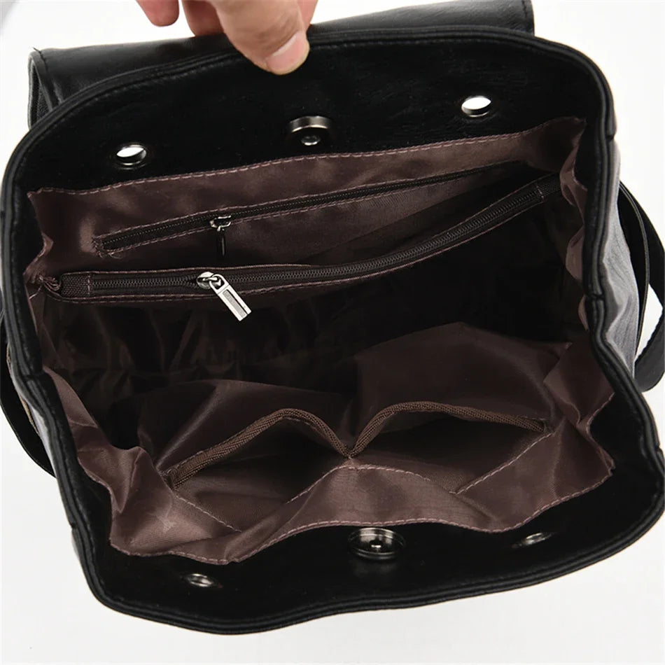 Bagpack Luxury Women Backpack Soft Leather Backpacks for Teenage Girls Female School Shoulder Bags for Women 2024 Mochila Sac