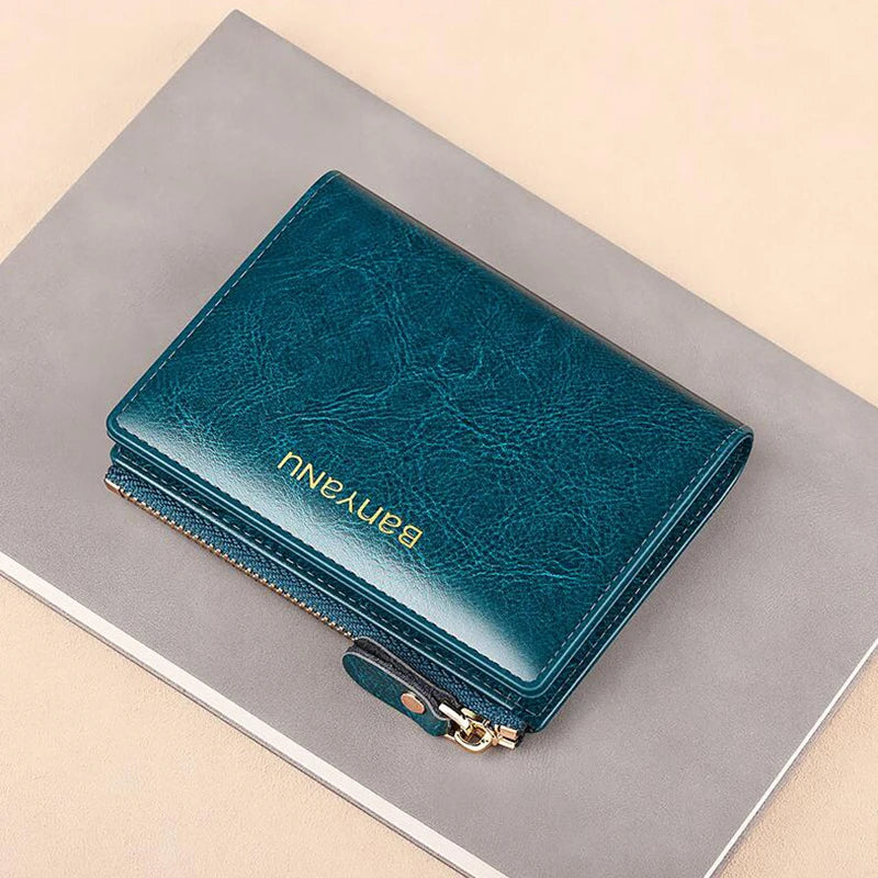 Anti RFID Woman Small Genuine Leather Purse 2025 New Design Ultra Thin Coin Wallet for Women Fashion Gifts