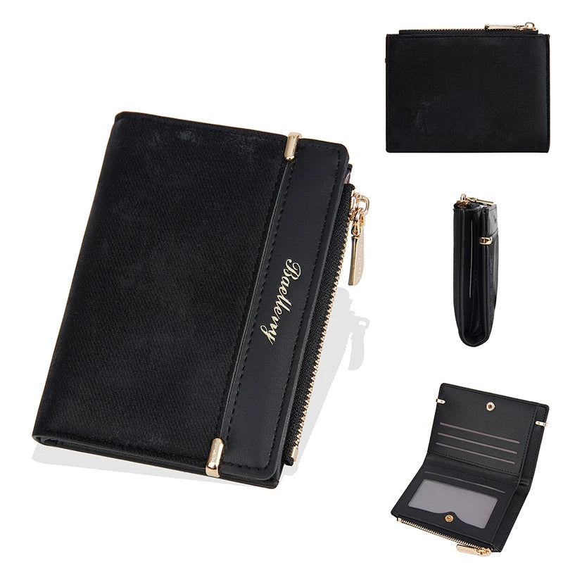 Baellerry Women Wallets New Short Coin Pocket High Quality Zipper Female Purses ID Card Holder Photo Holder Small Wallet For Gir