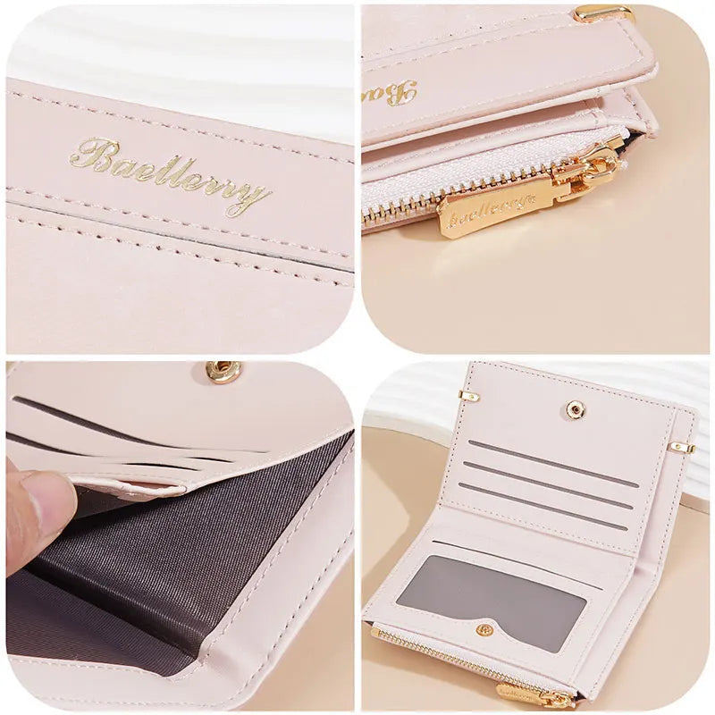 Baellerry Women Wallets New Short Coin Pocket High Quality Zipper Female Purses ID Card Holder Photo Holder Small Wallet For Gir