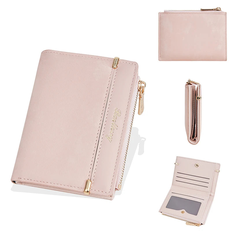 Baellerry Women Wallets New Short Coin Pocket High Quality Zipper Female Purses ID Card Holder Photo Holder Small Wallet For Gir