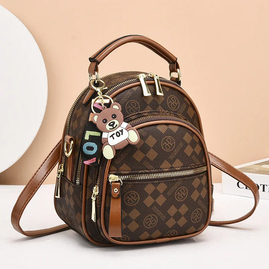 Fashion Trend Women's Backpack High Quality Soft Leather Women School Bag Famous Luxury Designer Female Shoulder Bags Sac A Dos