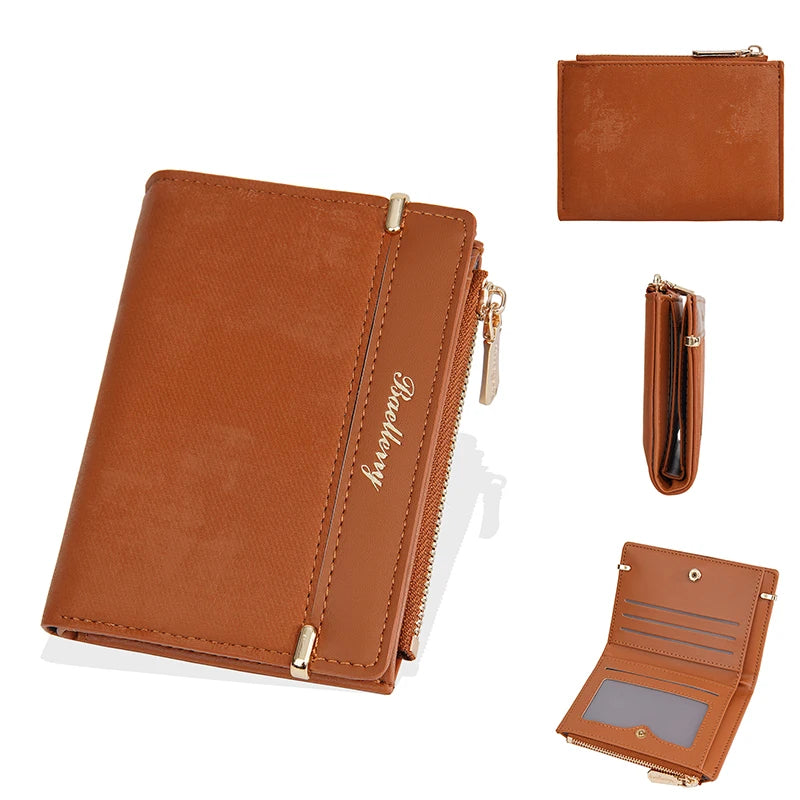 Baellerry Women Wallets New Short Coin Pocket High Quality Zipper Female Purses ID Card Holder Photo Holder Small Wallet For Gir