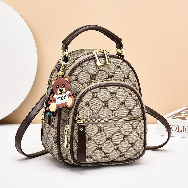 Fashion Trend Women's Backpack High Quality Soft Leather Women School Bag Famous Luxury Designer Female Shoulder Bags Sac A Dos