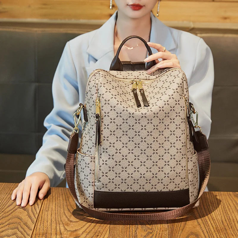 Shoulder Backpack for Women 2024 New Style, Large Capacity, Diagonal Span, Super Fire, High Grade, Trendy Travel, Leisure, Retro