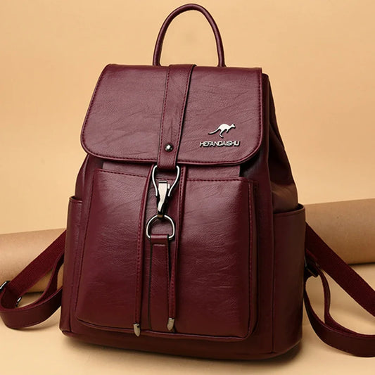 Bagpack Luxury Women Backpack Soft Leather Backpacks for Teenage Girls Female School Shoulder Bags for Women 2024 Mochila Sac