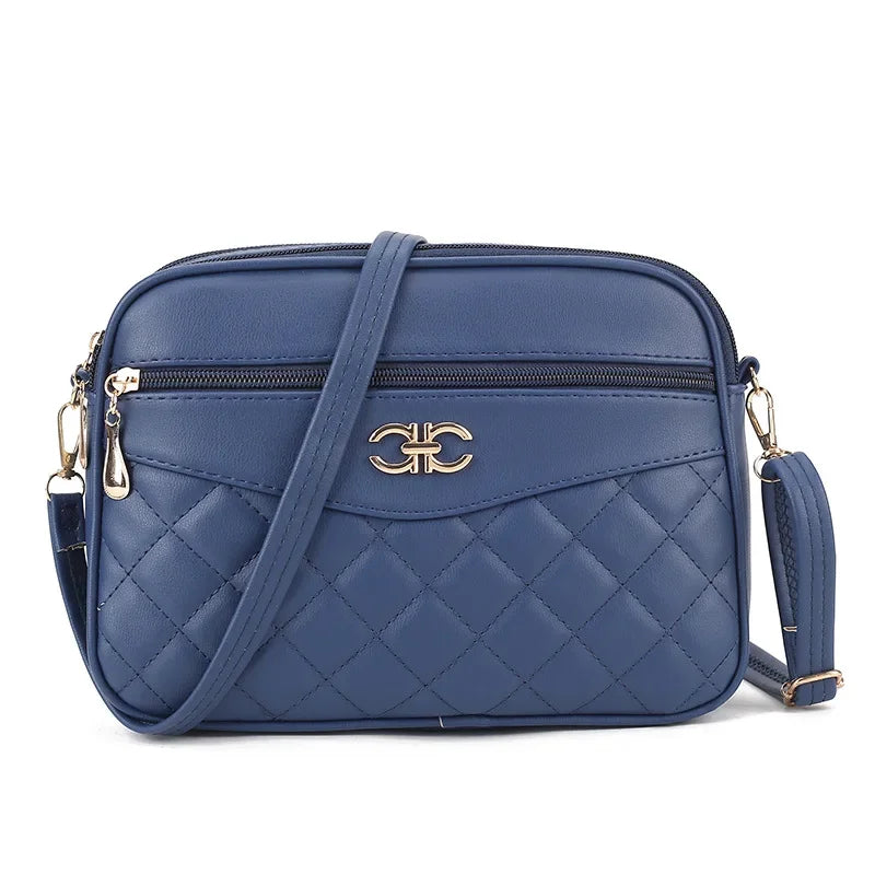 2025 Women's Bag Fashion Lingge Crossbody Bag Four Layer High Capacity Middle Aged Shoulder Bag Versatile Camera Square Handbag
