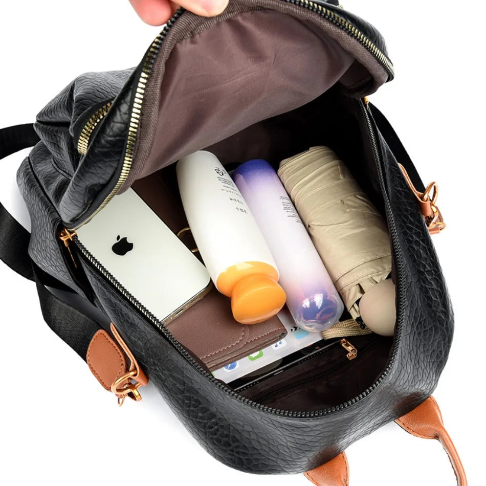 Fashion Women Backpack Designer Pu Leather Travel Back Pack Casual Shoulder Bag High Quality School Bags for Teenagers Girls Sac