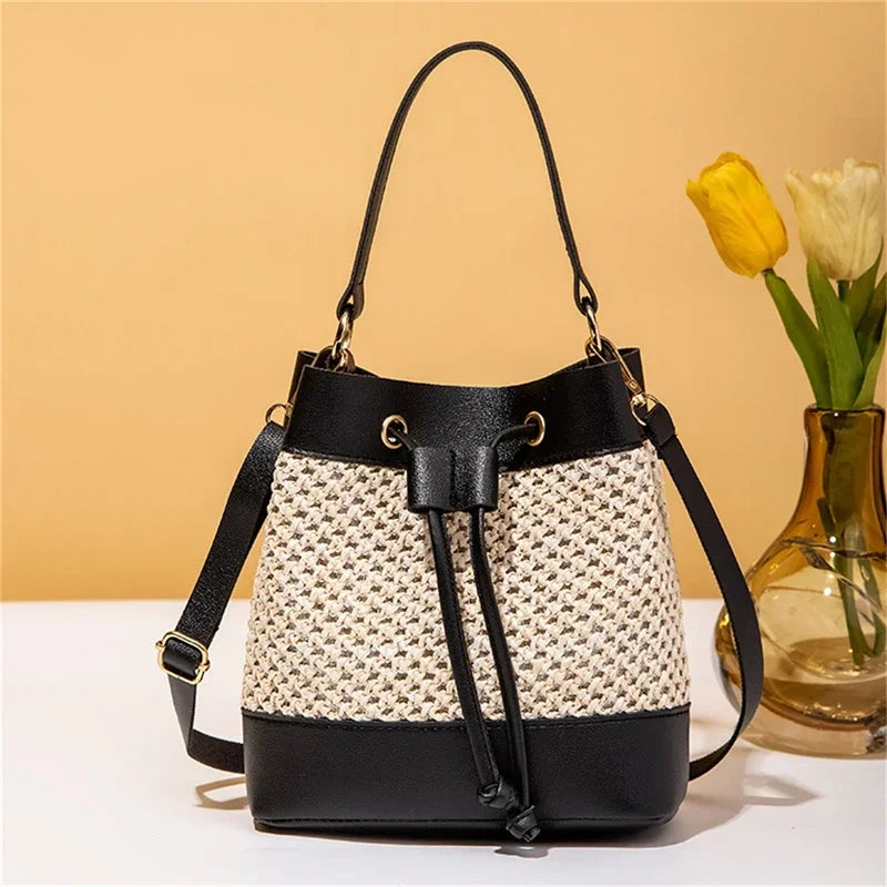 High Capacity Women Tote Ladies Casual Solid Color Shoulder Bag Foldable Reusable Women Shopping Beach Bag