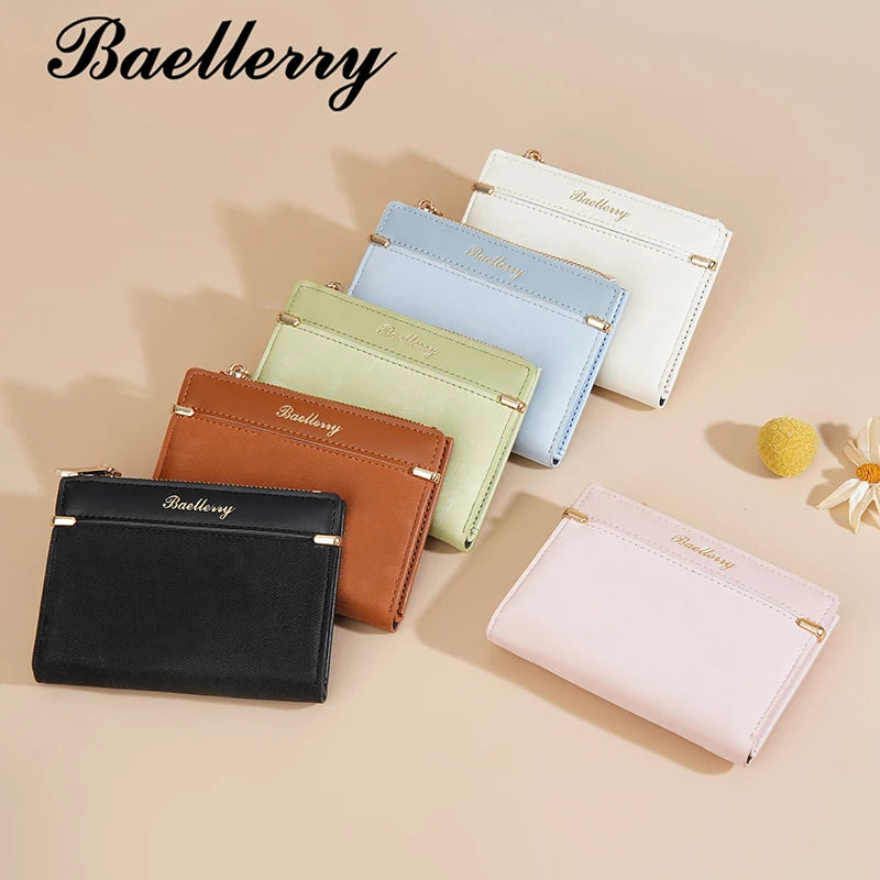 Baellerry Women Wallets New Short Coin Pocket High Quality Zipper Female Purses ID Card Holder Photo Holder Small Wallet For Gir