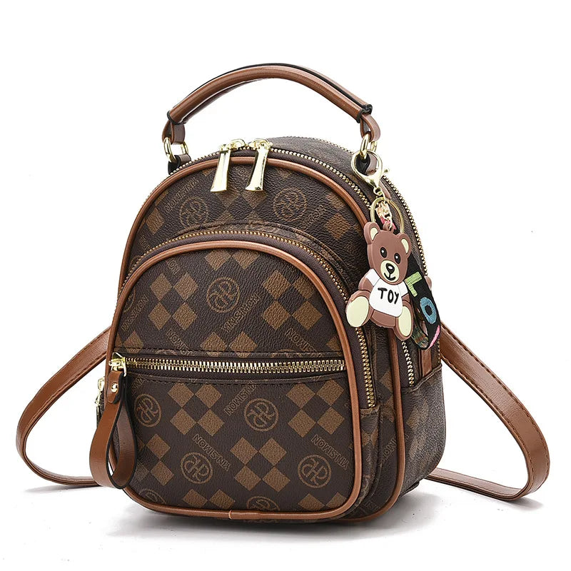 Fashion Trend Women's Backpack High Quality Soft Leather Women School Bag Famous Luxury Designer Female Shoulder Bags Sac A Dos