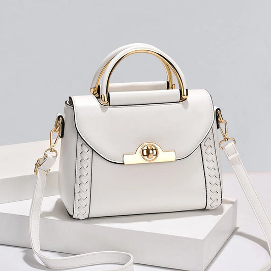Portable small square bag fashion lock shoulder bag simple casual messenger bag