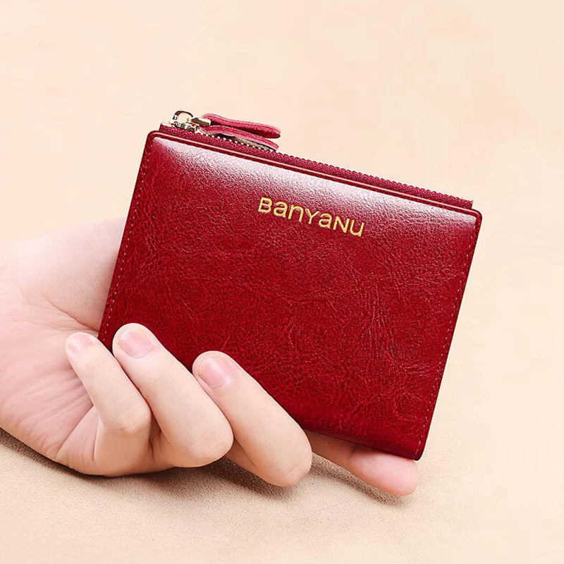 Anti RFID Woman Small Genuine Leather Purse 2025 New Design Ultra Thin Coin Wallet for Women Fashion Gifts