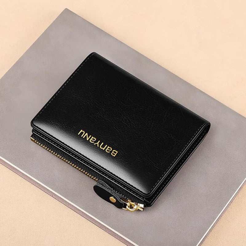 Anti RFID Woman Small Genuine Leather Purse 2025 New Design Ultra Thin Coin Wallet for Women Fashion Gifts