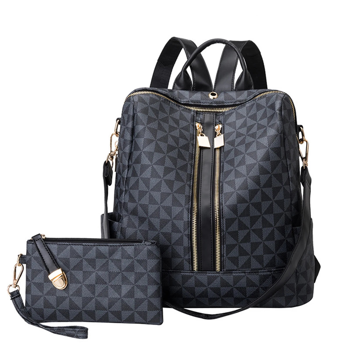 2pcs Backpack And Handbag Set, For Women, Waterproof Double Shoulder Crossbody Bag, Women's Travel Send Co