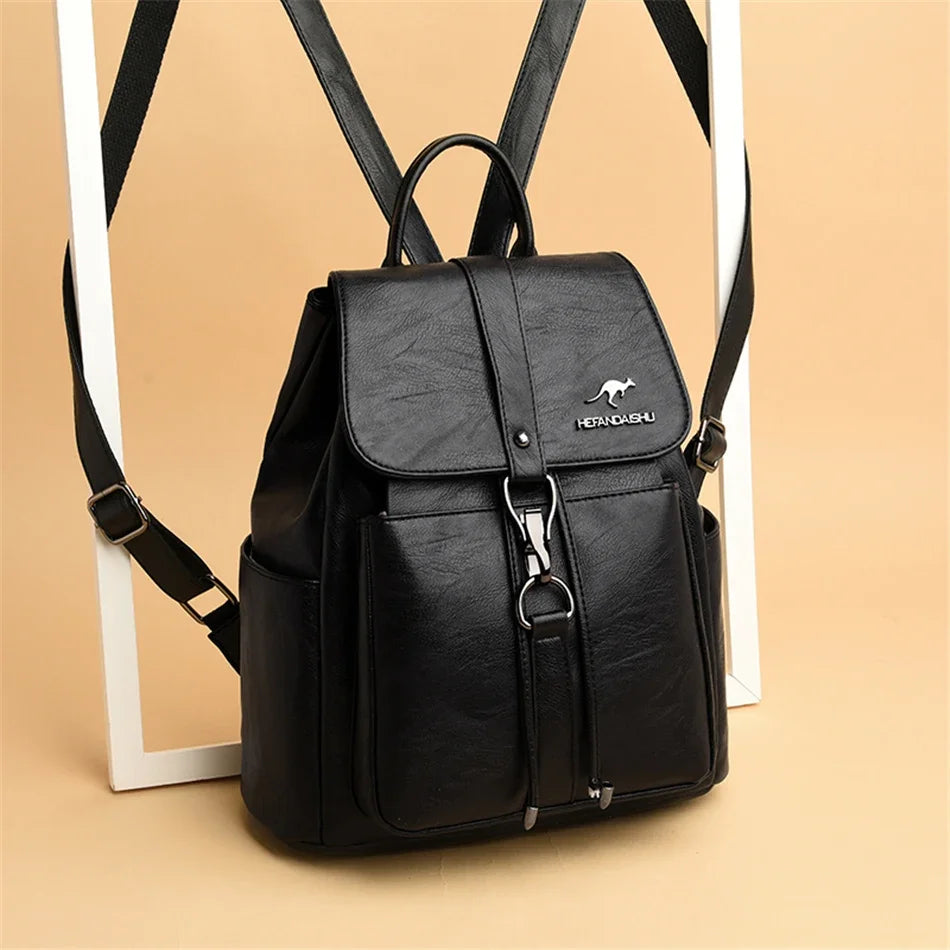 Bagpack Luxury Women Backpack Soft Leather Backpacks for Teenage Girls Female School Shoulder Bags for Women 2024 Mochila Sac