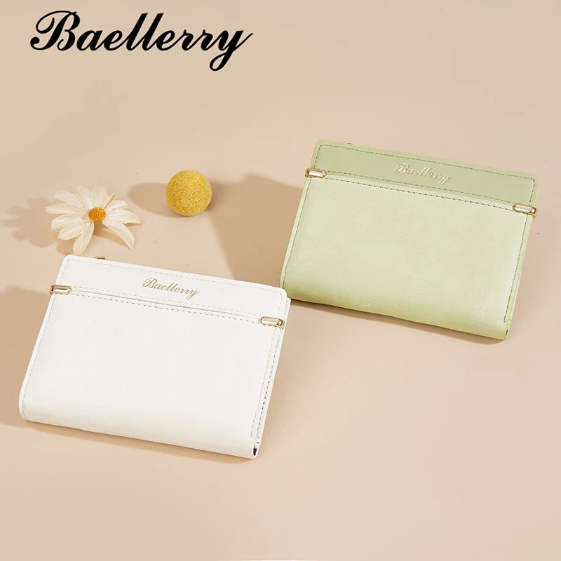 Baellerry Women Wallets New Short Coin Pocket High Quality Zipper Female Purses ID Card Holder Photo Holder Small Wallet For Gir