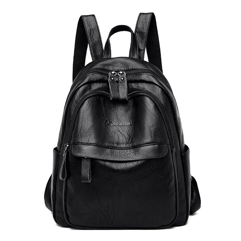 2024 Female Leather Backpacks High Quality Ladies Bagpacks Luxury Designer Large Capacity Casual Daypack Girl Mochilas Sac A Dos