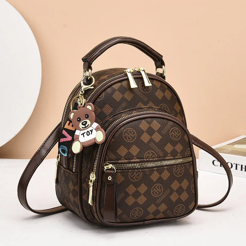 Fashion Trend Women's Backpack High Quality Soft Leather Women School Bag Famous Luxury Designer Female Shoulder Bags Sac A Dos