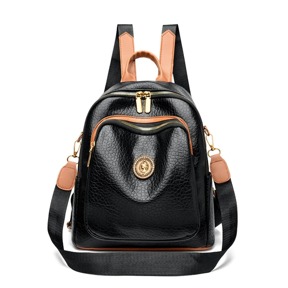 Fashion Women Backpack Designer Pu Leather Travel Back Pack Casual Shoulder Bag High Quality School Bags for Teenagers Girls Sac