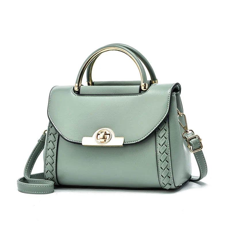 Portable small square bag fashion lock shoulder bag simple casual messenger bag