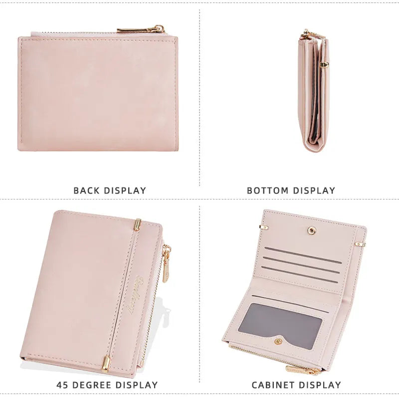 Baellerry Women Wallets New Short Coin Pocket High Quality Zipper Female Purses ID Card Holder Photo Holder Small Wallet For Gir