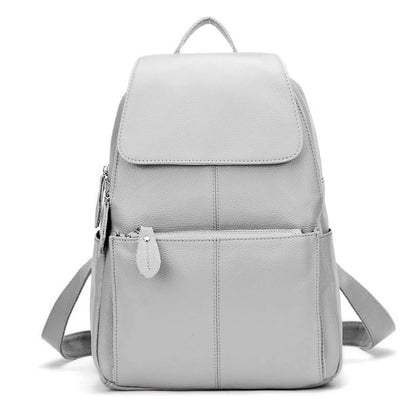Zency Stylish Black White Genuine Leather Women Backpack A++ Quality Anti-theft Large Capacity Knapsack Travel Designer Rucksack