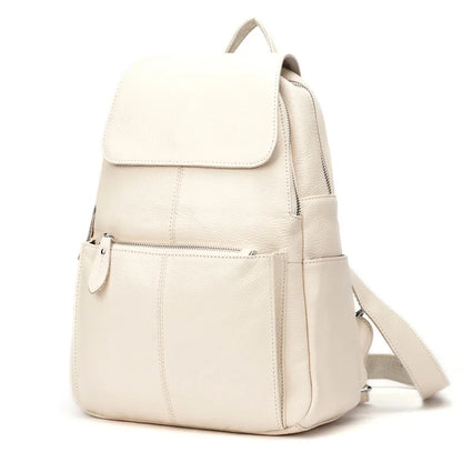 Zency Stylish Black White Genuine Leather Women Backpack A++ Quality Anti-theft Large Capacity Knapsack Travel Designer Rucksack