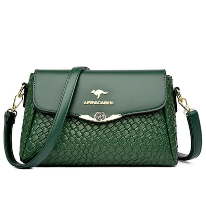 Luxury Handbag Women Bags Designer Pu Leather Knitting Shoulder Messenger Crossbody Bags for Women Mother Bolsa Ladies Hand Bag