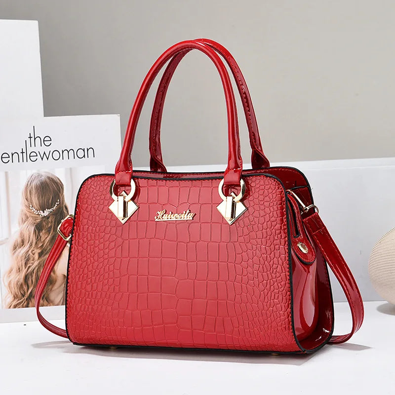 Women's bags, handbags, shoulder messenger bags, fashionable and versatile middle-aged large-capacity mother bags