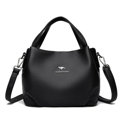 Women Soft Leather Top-Handle Bags Luxury Designer Handbag Solid Color Ladies Shoulder Crossbody Bag And Purse Commuting Sac