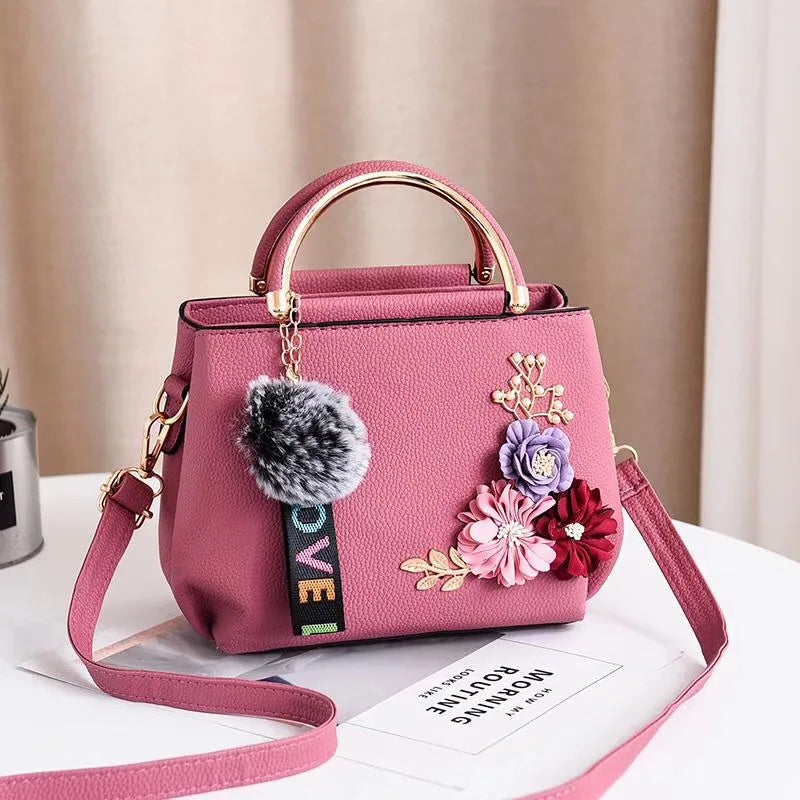 3D Flower Decor Handbag, Elegant Mini Crossbody Bag, Women's Fashion Shoulder Bag, Street Trends Tote Bag Purse
