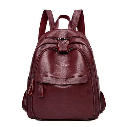2024 Female Leather Backpacks High Quality Ladies Bagpacks Luxury Designer Large Capacity Casual Daypack Girl Mochilas Sac A Dos