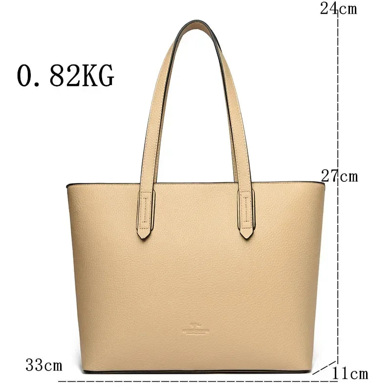 Genuine High Quality Large Capacity Shoulder Bag Female Tote Bag New Luxury Designer Handbag For Fashion Women Brand Shopper Bag