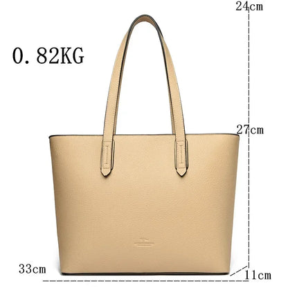 Genuine High Quality Large Capacity Shoulder Bag Female Tote Bag New Luxury Designer Handbag For Fashion Women Brand Shopper Bag