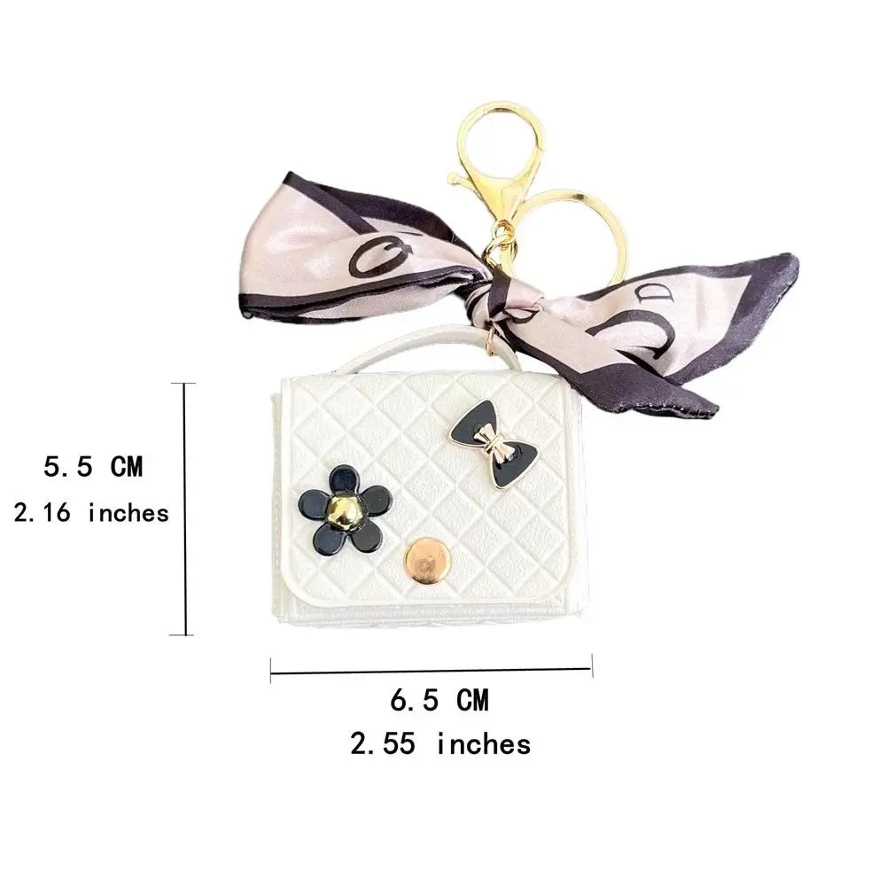 Fashion Leather Earphone Storage Bag Mini Creative Keychain Solid Color Pendant Earphone Case Bluetooth Headset Cover