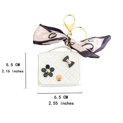 Fashion Leather Earphone Storage Bag Mini Creative Keychain Solid Color Pendant Earphone Case Bluetooth Headset Cover