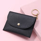 Coin Purse Women Simple Fashion PU Leather Buckle Ultra-thin Mini Change Purses Keychain Wallets Card Holder Pouch Small Wallet