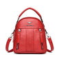 4 In 1 Leather Backpacks Multifunction Female Shoulder Bag Fashion Ladies Small Backpack Travel Bags for Girls New Messenger Sac