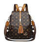 Ladies Backpack Designer High Quality Leather Women Bag Luxury Fashion Printing Tassel School Bags Large Capacity Backpacks Sac