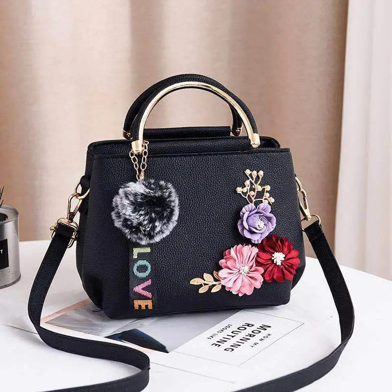 3D Flower Decor Handbag, Elegant Mini Crossbody Bag, Women's Fashion Shoulder Bag, Street Trends Tote Bag Purse