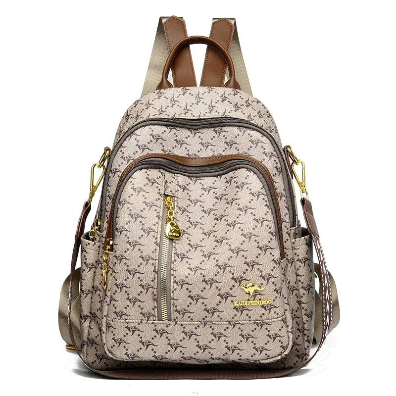 New Classical Fashion High Quality Soft Leather Travel Backpack Women Large Capacity Luxury Shoulder Bags School Bag Backpacks
