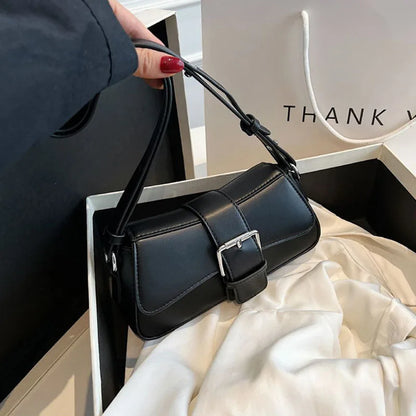 Solid color Leather Crossbody Bags For Women Luxury Designer Underarm Shoulder Bag 2024 Trend Fashion Lady Handbags and Purses