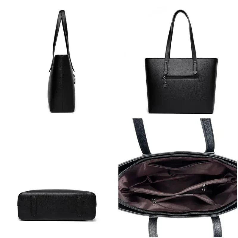 Genuine High Quality Large Capacity Shoulder Bag Female Tote Bag New Luxury Designer Handbag For Fashion Women Brand Shopper Bag