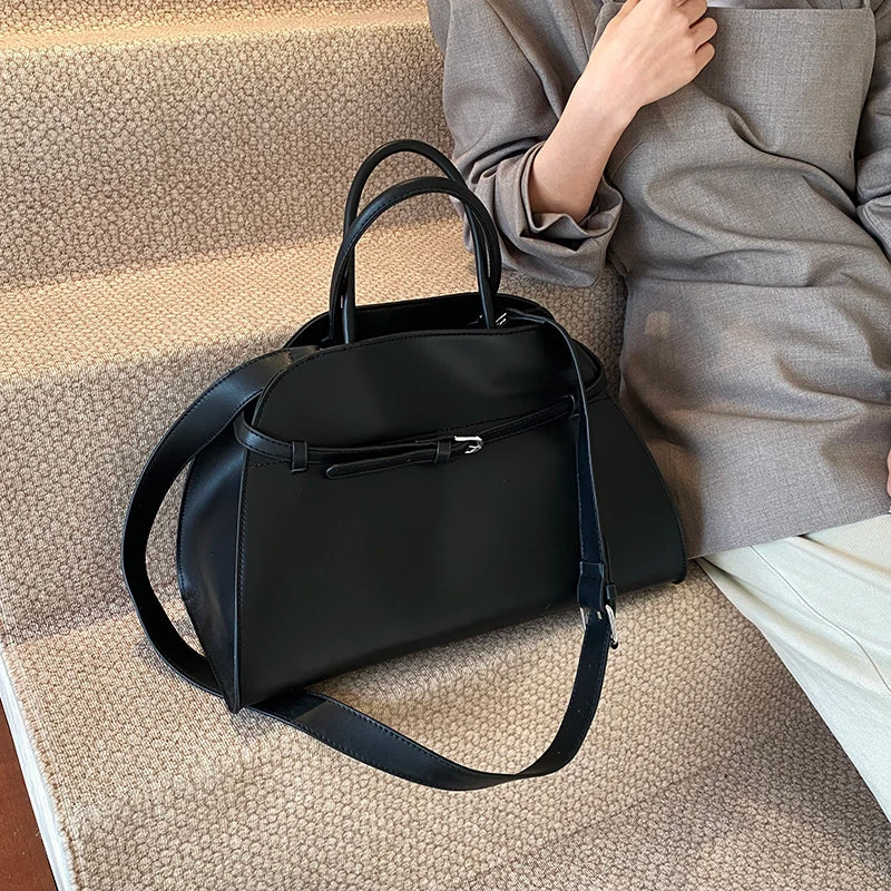 Stylish Big Top-handle Bags For Women Belt Pure Color Large Capacity Shopper Shoulder Totes 2025 Latest Luxury Designer Handbags