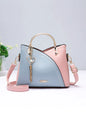 Fashion splicing color blocking large capacity women's handbag, casual versatile crossbody bag